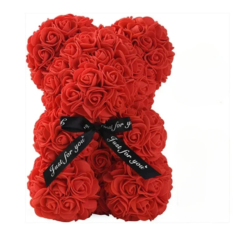 Artificial Flower Eternal Rose Teddy Bear for Mom Mothers Day Birthday Valentines Day Anniversary Gifts & Decor Miniatures Ponyo