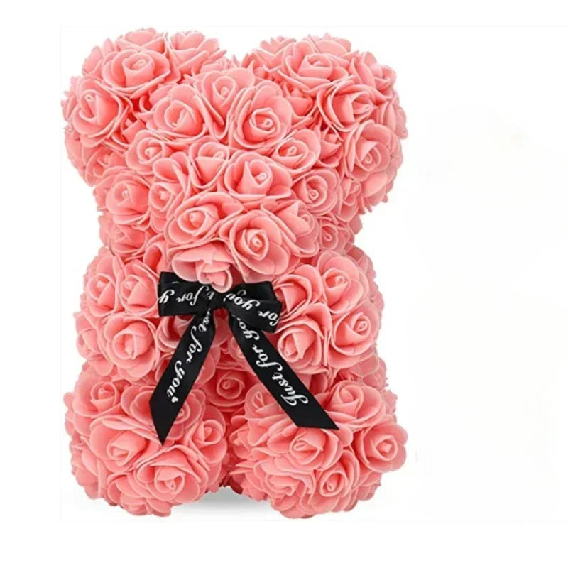 Artificial Flower Eternal Rose Teddy Bear for Mom Mothers Day Birthday Valentines Day Anniversary Gifts & Decor Miniatures Ponyo