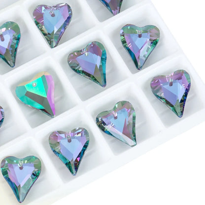 12Pcs Crystal 6240 Wild Heart Pendant Glass Austria Loose Beads Charms Rhinestones for DIY Earring Necklace Jewelry Accessories